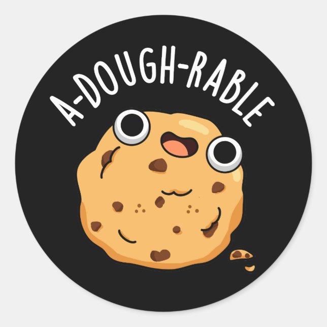 Sticker Rond A-pâte amusante à gâteau de biscuits foncé BG (Devant)