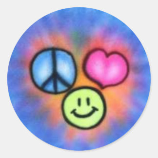 Sticker Rond a-peace_love_happiness