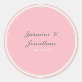 STICKER ROND À PETITS POIS PASTEL ET ROSE RIBBONNES