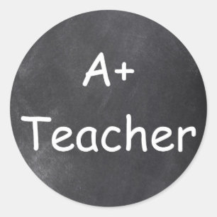Sticker Rond A plus Teacher Chalkboard Design Venin Idea