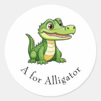 Sticker Rond A pour Alligator