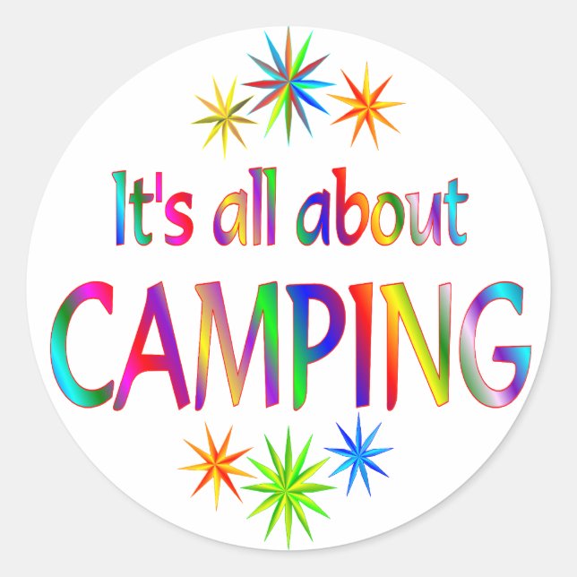 Sticker Rond À propos du camping (Devant)