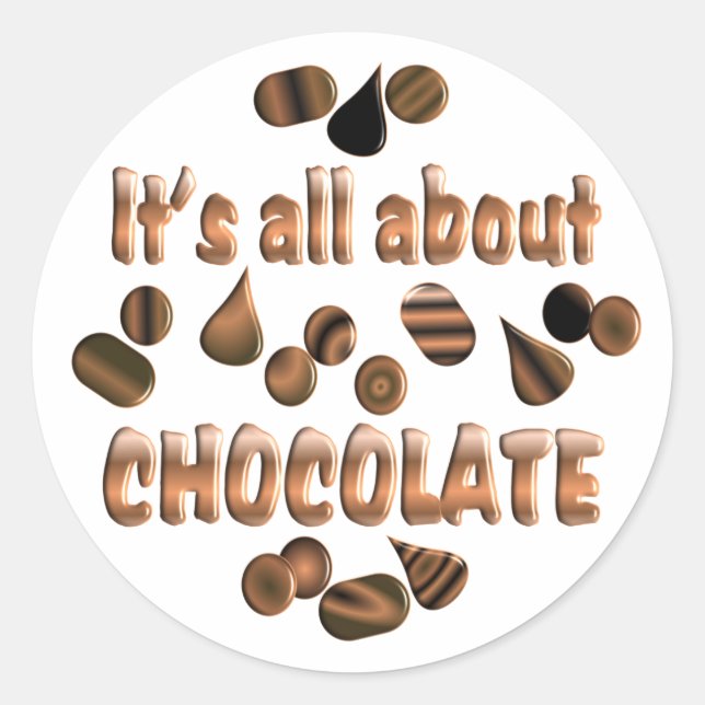 Sticker Rond A propos du chocolat (Devant)