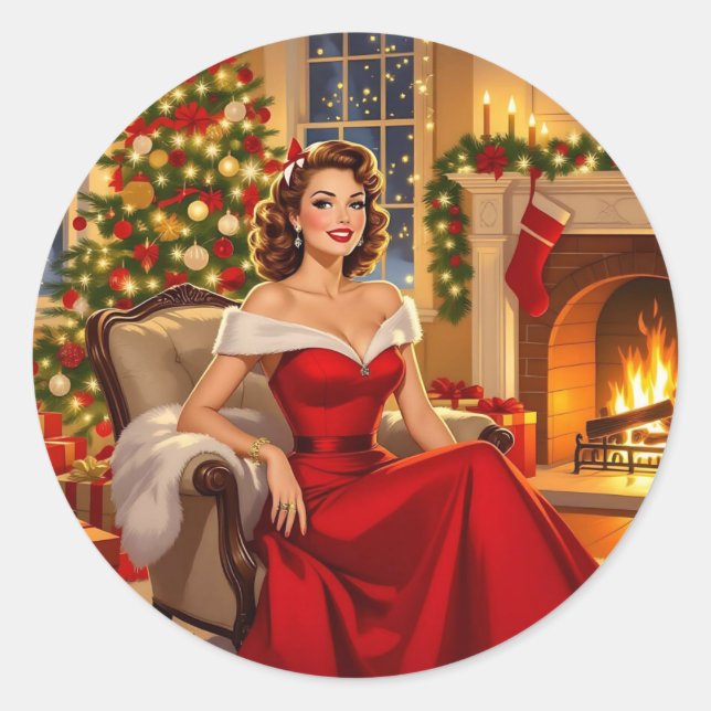 Sticker Rond A Sweet Vintage Christmas  (Devant)