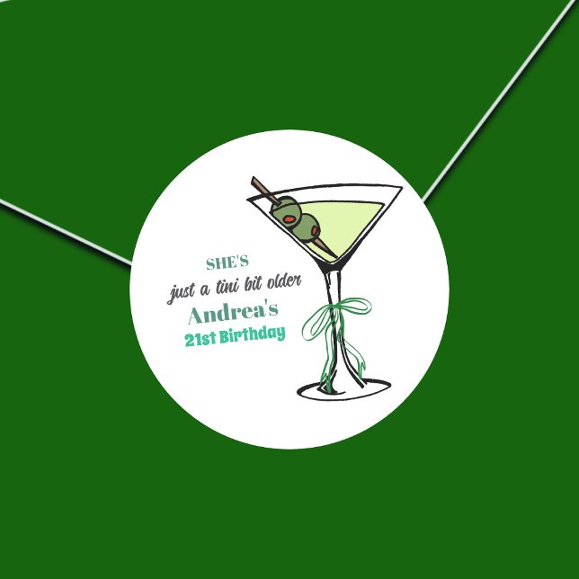 Sticker Rond A Tini Bit Older 21st Birthday Party (Créateur téléchargé)