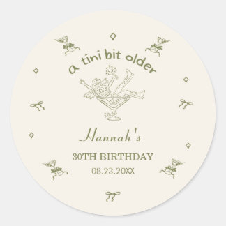 Sticker Rond A Tini Bit Older Espresso Martini Bow Birthday