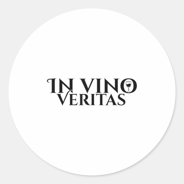 Sticker Rond À Vino Veritas _ Latin _ Rome Antique _ Aimer Le V (Devant)