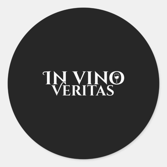 Sticker Rond À Vino Veritas _ Latin _ Rome Antique _ Aimer Le V (Devant)