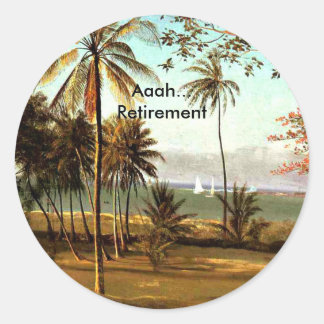 Sticker Rond Aaah...Retraite, Scène Floride,