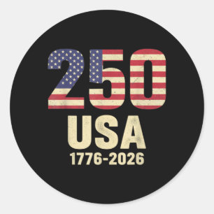 Sticker Rond Aamerica 250 Ans 4 Juillet 250e Anniversaire