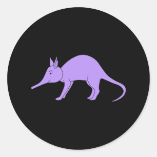 Sticker Rond Aardvark violet