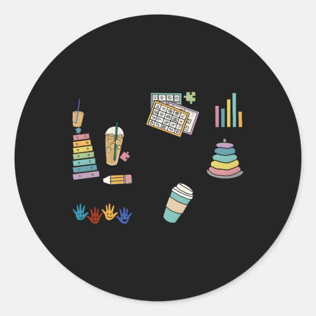 Sticker Rond Aba Analyse De Comportement Appliqué Sped Enseigna (Devant)