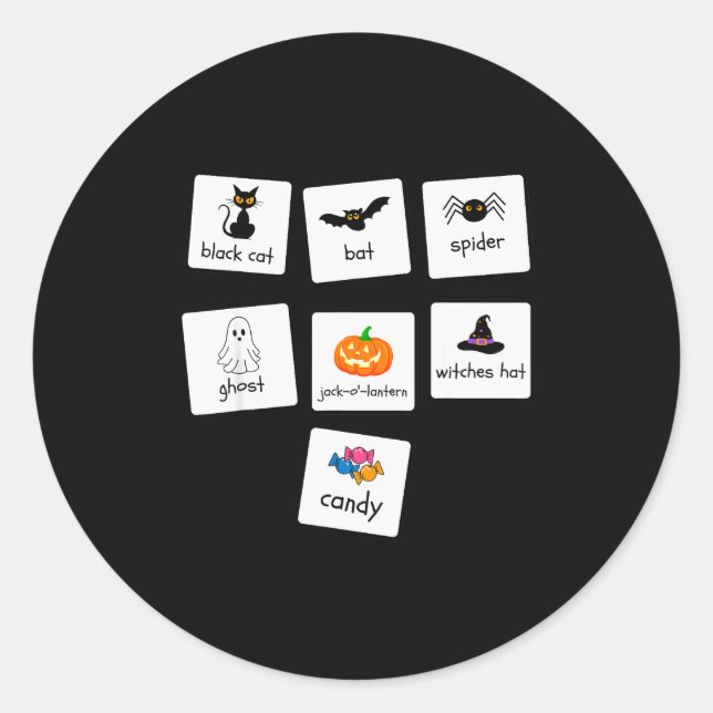 Sticker Rond Aba Halloween Special Education Teacher Behavior Y (Devant)