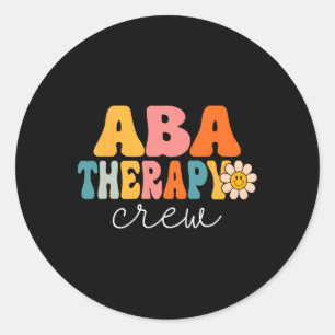 Sticker Rond Aba Therapy Crew Rétro 1ère Jour De Thérapeutique