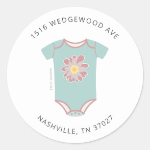 Sticker Rond Abby Cadabby Bodysuit Adresse du Baby shower