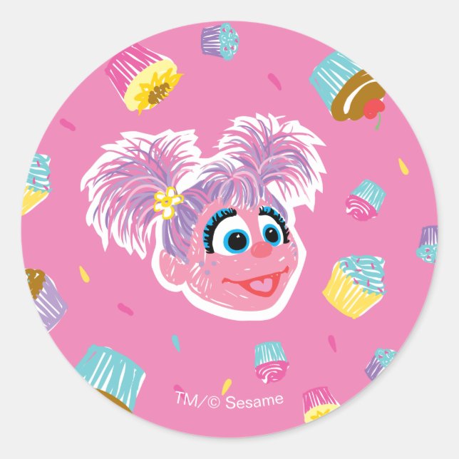 Sticker Rond Abby Cadabby Cupcake Motif du Parti (Devant)