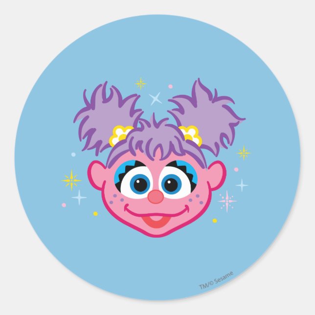 Sticker Rond Abby Smiling Face (Devant)