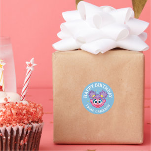 Sticker Rond Abby Smiling Face   Joyeux anniversaire