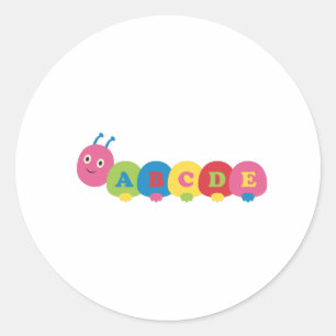 Sticker Rond ABC Caterpillar