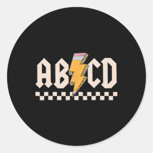 Sticker Rond Abcd Retour En Classe Premier Jour De La Rentrée E