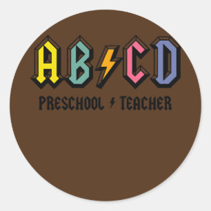 Sticker Rond ABCD school Rocks Préscolaire Vie de l'enseignant