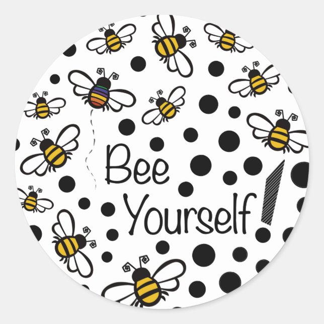 Sticker rond abeille (Devant)