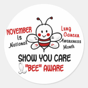 Sticker Rond Abeille 1,2 de mois de conscience de cancer de