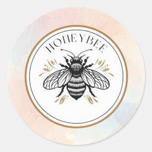 Sticker Rond Abeille à miel