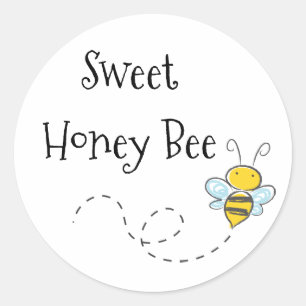 Sticker Rond Abeille de miel douce