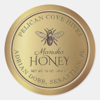 Abeille de miel Vintage d'or métallique
