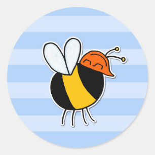 Sticker Rond abeille de travailleur - constructeur