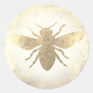 Sticker Rond abeille dorée