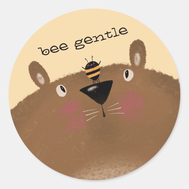 Sticker Rond Abeille douce (Devant)