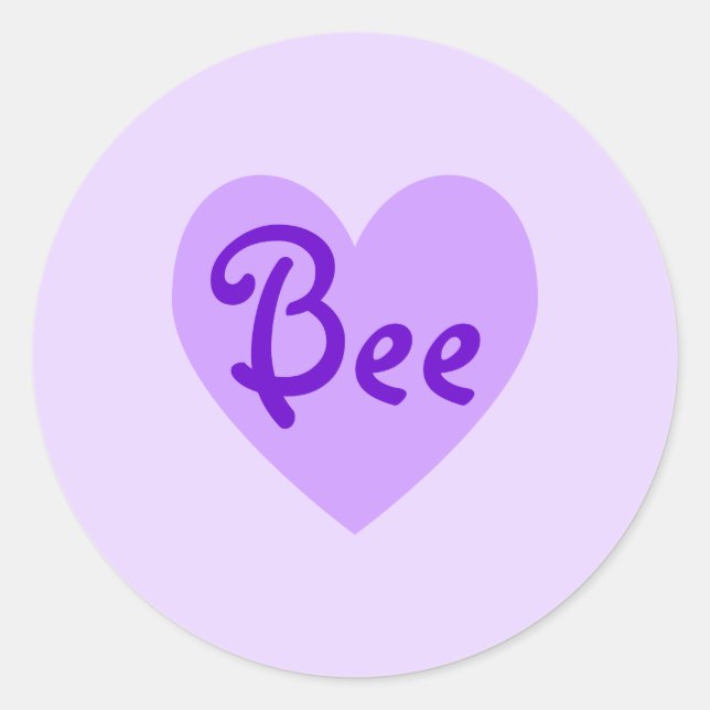 Sticker Rond Abeille en violet (Devant)