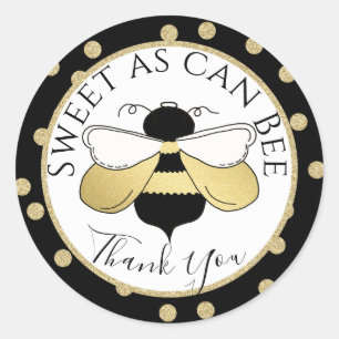 Sticker Rond Abeille et Merci Pois