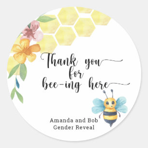 Sticker Rond Abeille merci d'être ici