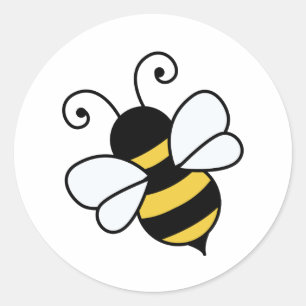 Sticker Rond Abeille mignonne