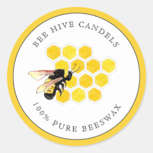 Sticker Rond Abeille & Rayon De Miel
