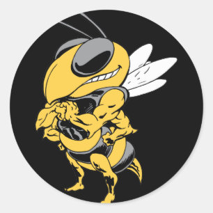 Sticker Rond Abeille superbe fâchée