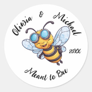 Sticker Rond Abeille sur pots de miel