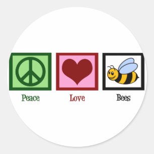 Sticker Rond Abeilles d'amour de paix