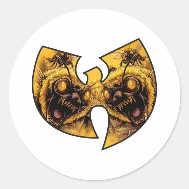 Sticker Rond Abeilles tueuses WuTang (Devant)