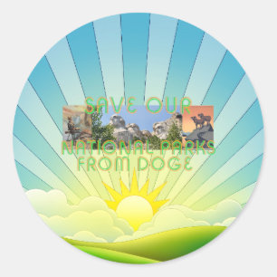 Sticker Rond ABH sauve les parcs nationaux de Doge