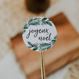 Sticker Rond Abondance en hiver Joyeux Noel