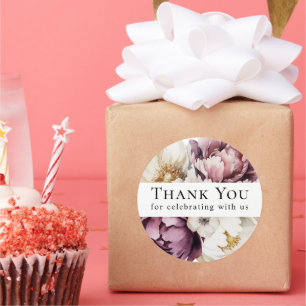 Sticker Rond Abondance Florale Rustique Merci