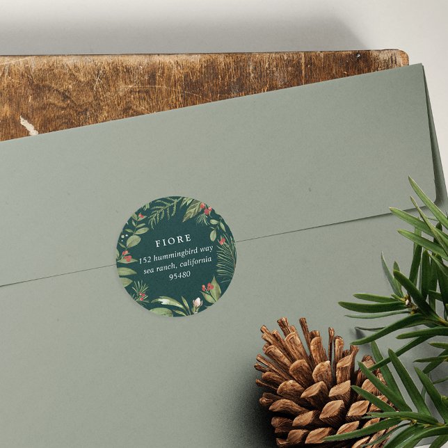 Sticker Rond Abondant | Adresse de retour de vacances (Créateur téléchargé)