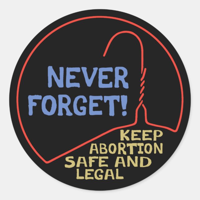 Sticker Rond Abortion Safe & Legal (Devant)