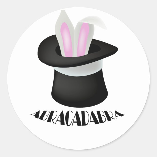 Sticker Rond Abracadabra Magicien Bunny Bunny (Devant)
