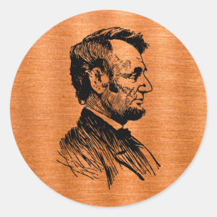 Sticker Rond Abraham Lincoln