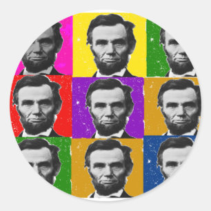 Sticker Rond Abraham Lincoln Cadeaux d'Art—Unique 9 Photos